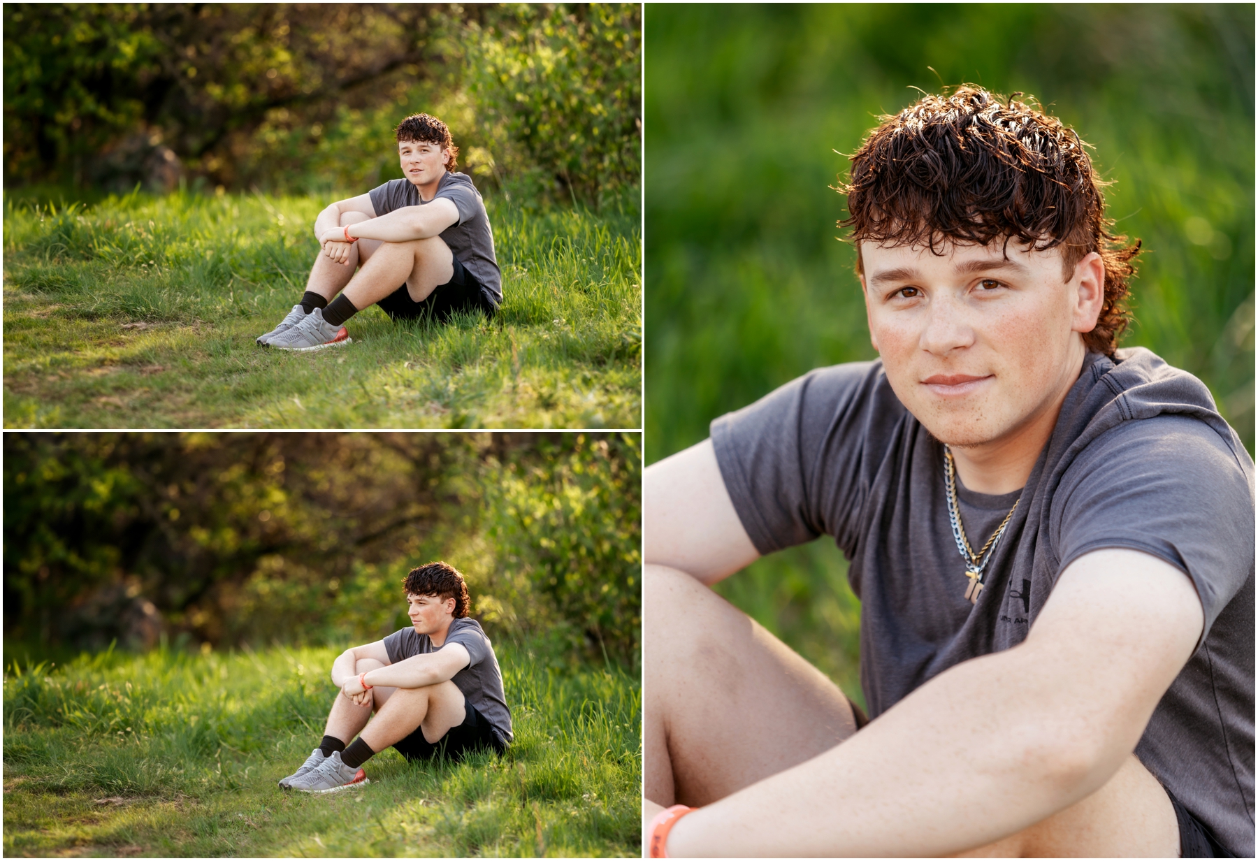 Warrensburg senior portraits of Ryan, featuring a blend of natural and sports settings with creative lighting effects, captured at Pertle Springs and WHS Baseball Field.